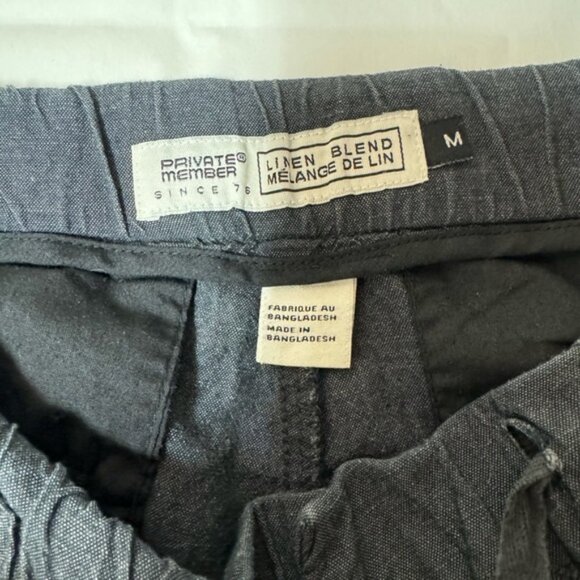 Private Member Gray Linen Blend Shorts - Picture 3 of 4